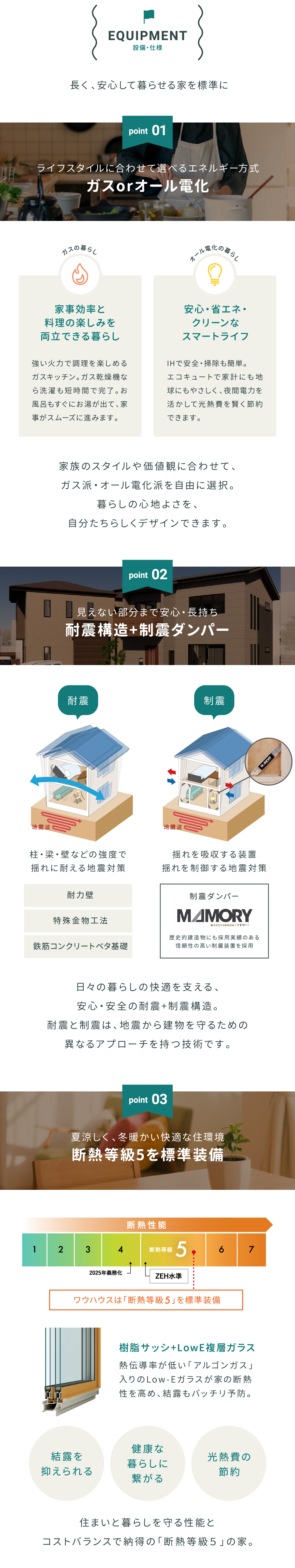 ガス併用とオール電化が選べる